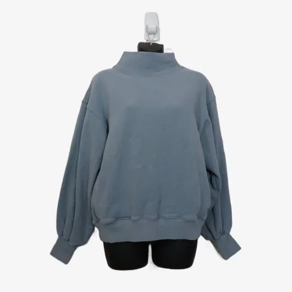 Popflex size XXS XS Mock Neck Sweatshirt Pullover Gray Athleisure Workout - Picture 1 of 7